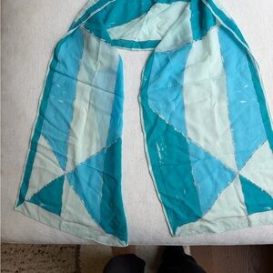 Geometric Teal & Aqua Lightweight Scarf